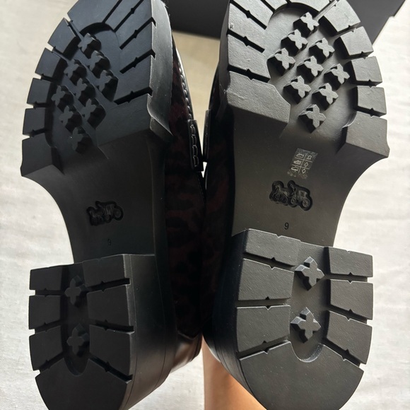 New Coach Leah Platform Leopard Loafers Size 9 | Chunky Leather Animal Print - Picture 8 of 13